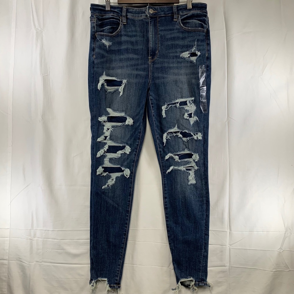 American Eagle Super Hi-Rise Jegging Womens 16 Distressed Ne(x)t Level Stretch
